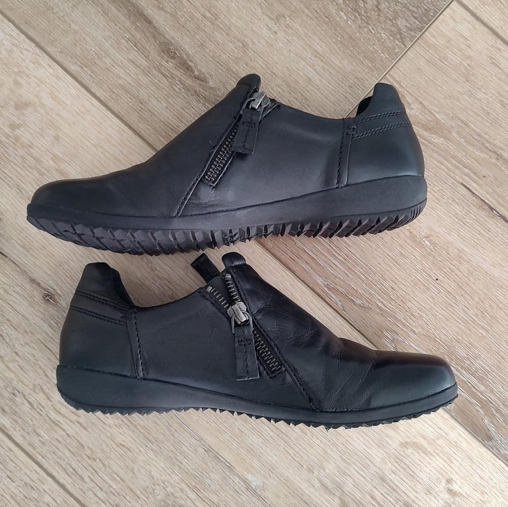 Josef Seibel Women's Leather Black Double Zip Comfort Shoes 38
